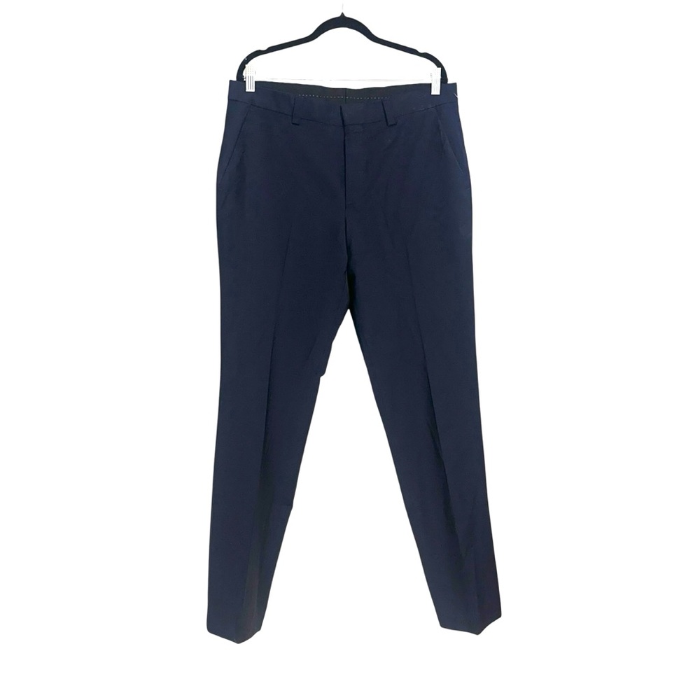HUGO Men's Classic Navy Virgin Wool Blend Dress Pants 34R